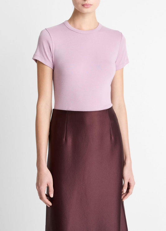 VINCE Pima Cotton-Blend '90s Shrunken T-Shirt in Short Sleeve