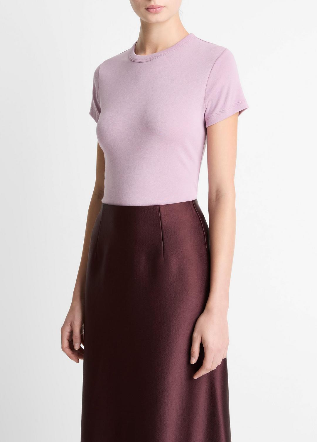 VINCE Pima Cotton-Blend '90s Shrunken T-Shirt in Short Sleeve