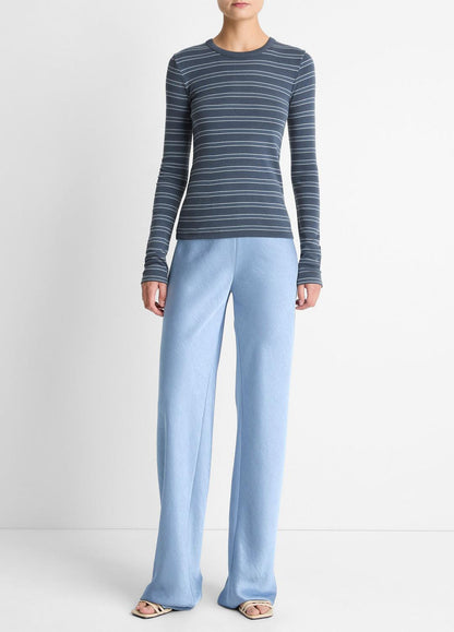 VINCE Striped Pima Cotton-Blend Long-Sleeve T-Shirt in Long Sleeve