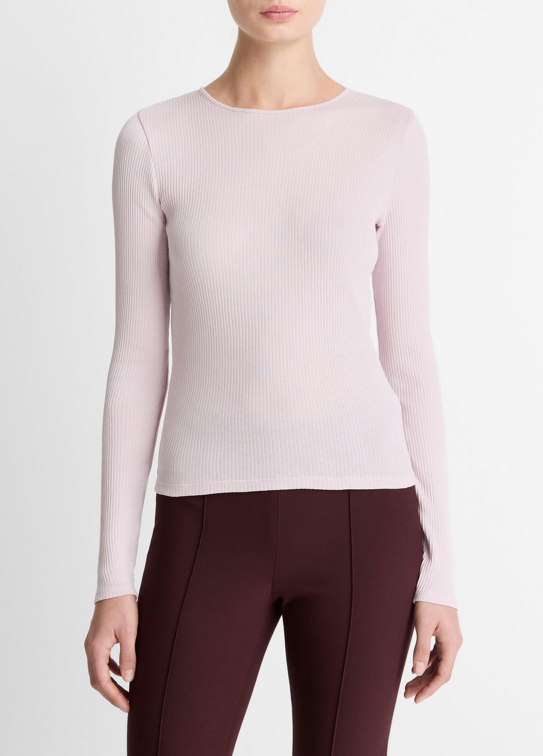 VINCE Ribbed Pima Cotton Long-Sleeve T-Shirt in Long Sleeve