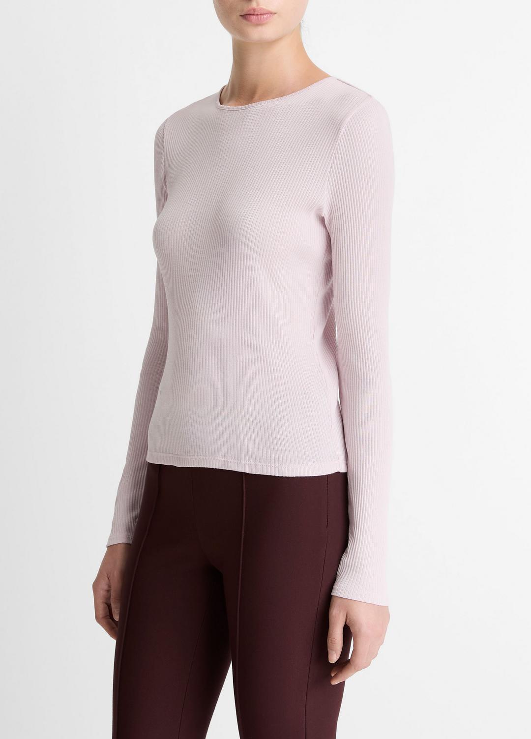 VINCE Ribbed Pima Cotton Long-Sleeve T-Shirt in Long Sleeve