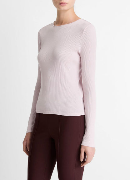 VINCE Ribbed Pima Cotton Long-Sleeve T-Shirt in Long Sleeve