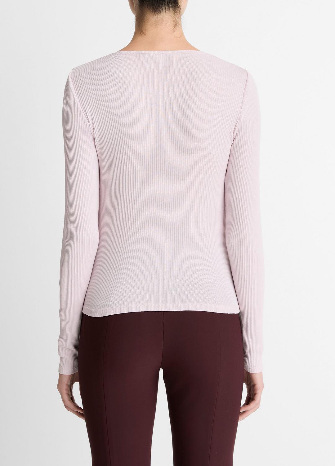VINCE Ribbed Pima Cotton Long-Sleeve T-Shirt in Long Sleeve
