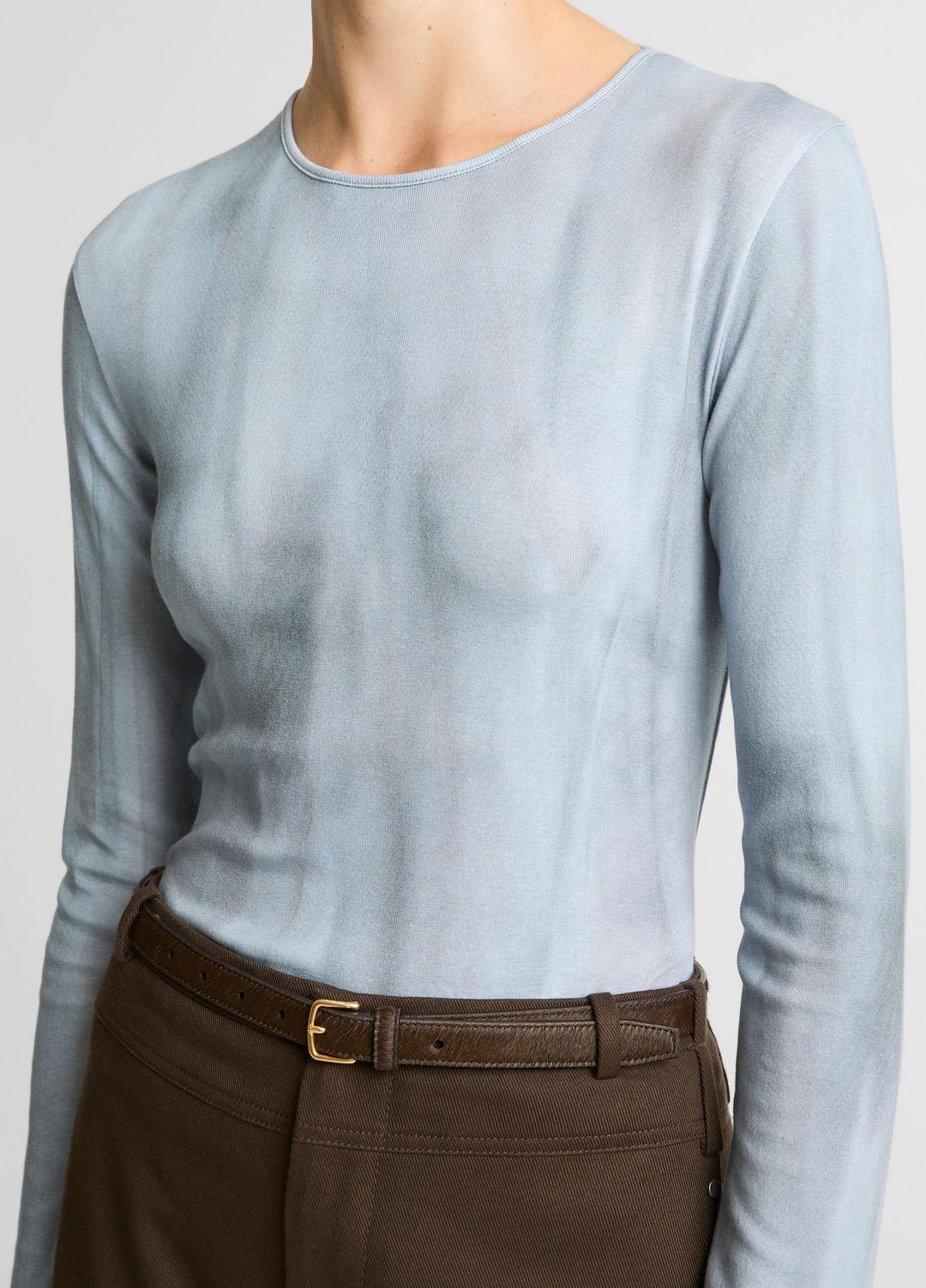 VINCE Washed Ombré Pima Cotton-Blend Long-Sleeve T-Shirt in Long Sleeve