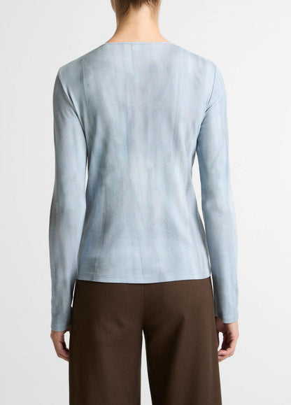 VINCE Washed Ombré Pima Cotton-Blend Long-Sleeve T-Shirt in Long Sleeve