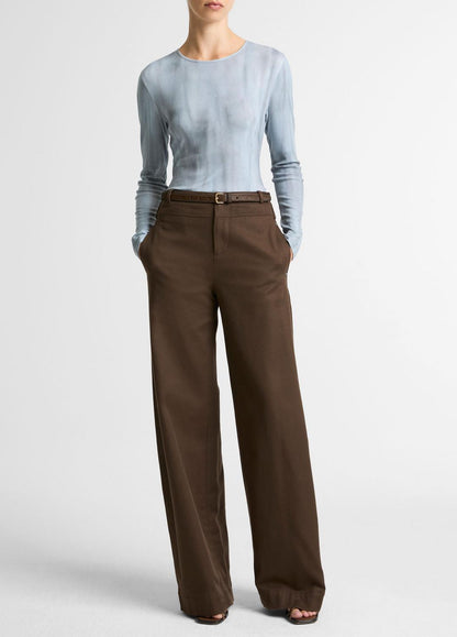 VINCE Washed Ombré Pima Cotton-Blend Long-Sleeve T-Shirt in Long Sleeve