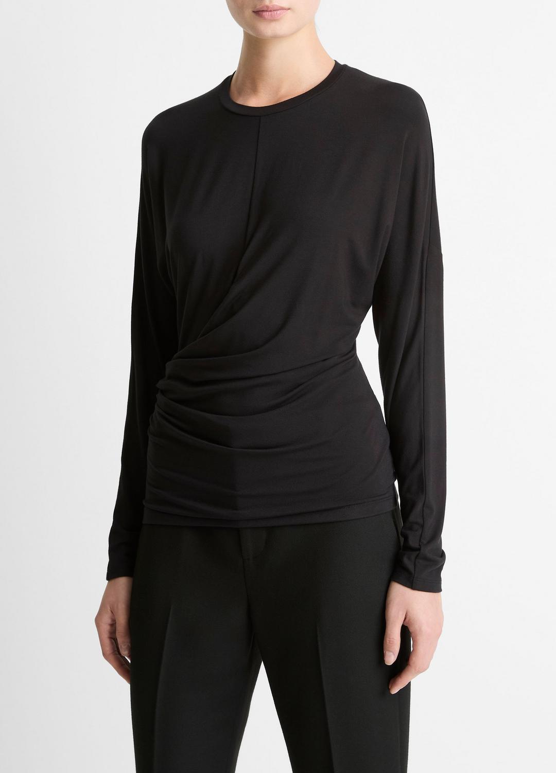 VINCE Fixed-Drape Long-Sleeve T-Shirt in Long Sleeve