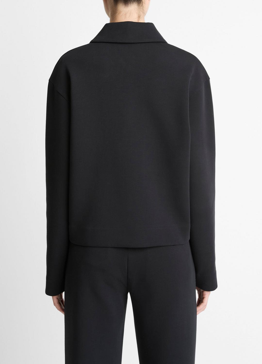 VINCE Cotton-Blend Half-Zip Pullover in Long Sleeve