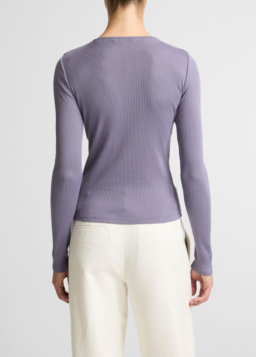 VINCE Ribbed Pima Cotton Long-Sleeve T-Shirt in Long Sleeve