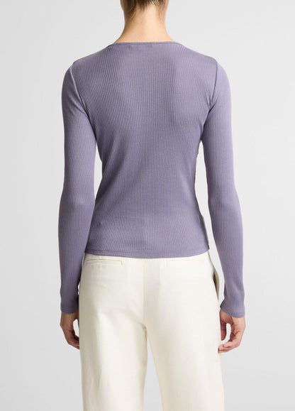 VINCE Ribbed Pima Cotton Long-Sleeve T-Shirt in Long Sleeve