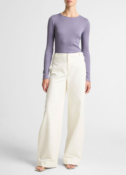 VINCE Ribbed Pima Cotton Long-Sleeve T-Shirt in Long Sleeve