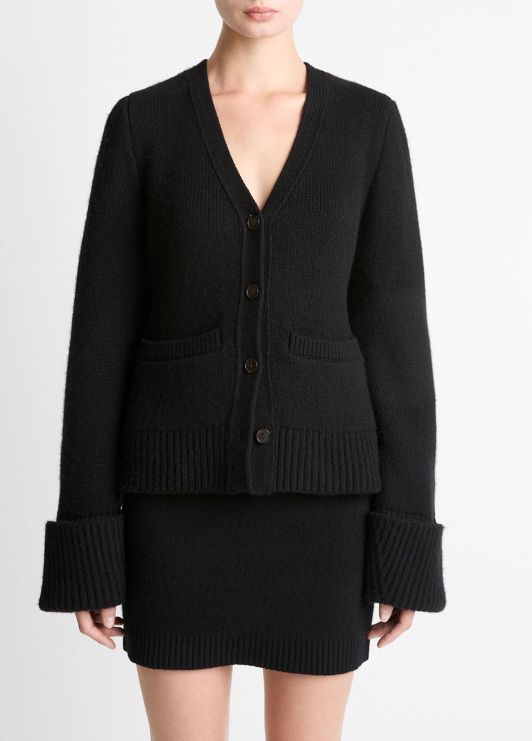 VINCE Double-Face Wool & Cashmere-Blend Cardigan in Cardigans