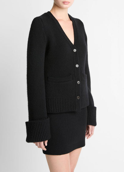 VINCE Double-Face Wool & Cashmere-Blend Cardigan in Cardigans