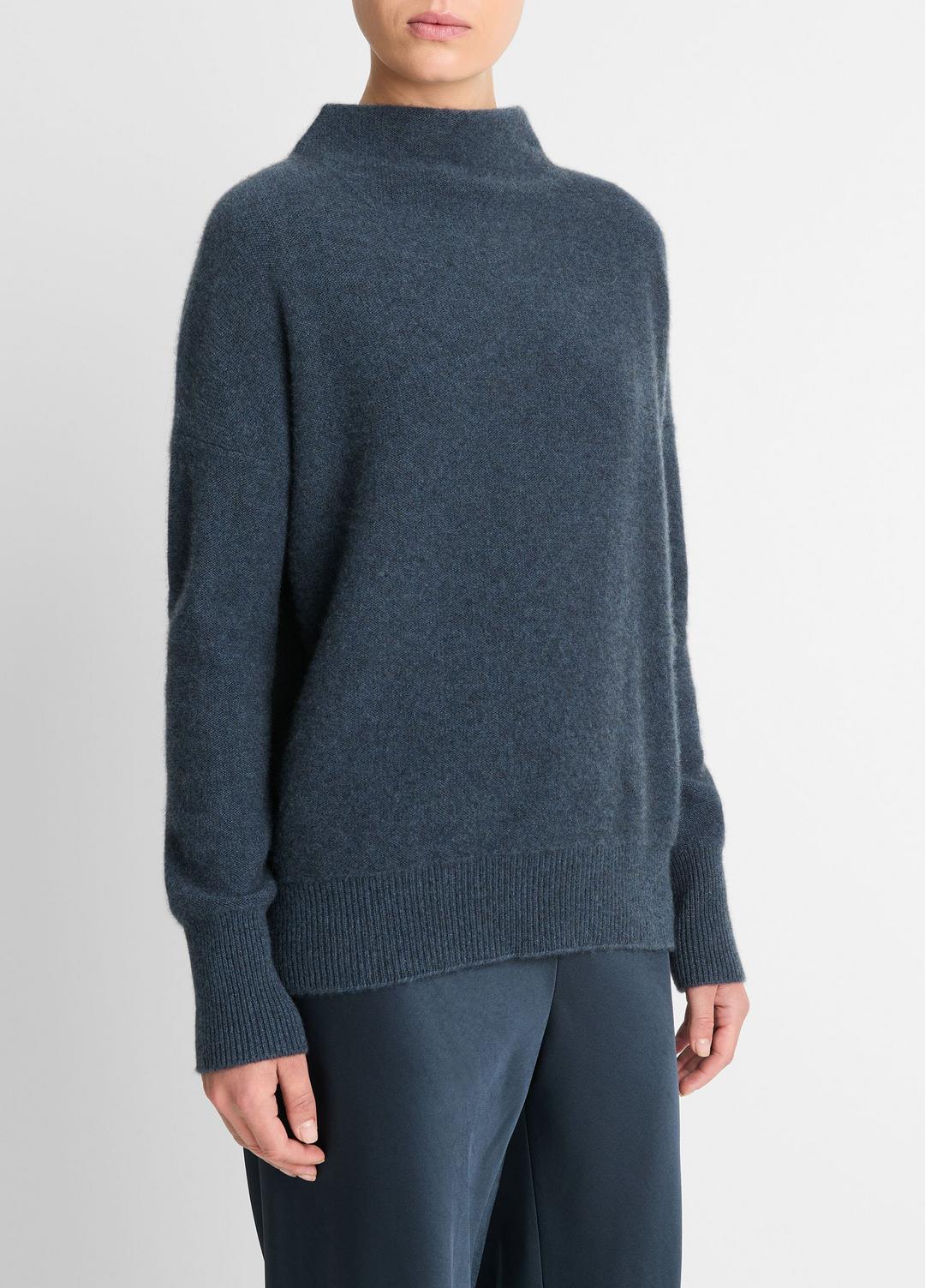 VINCE Plush Cashmere Funnel-Neck Sweater in Turtleneck