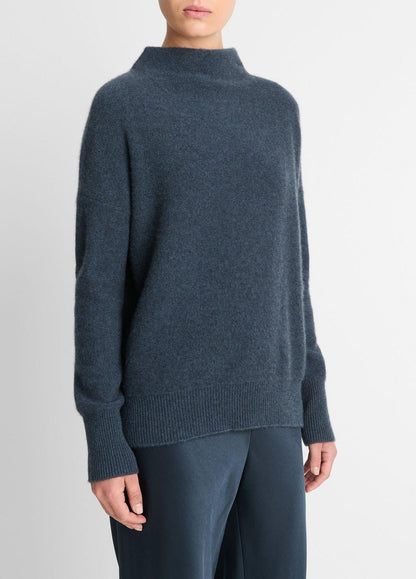 VINCE Plush Cashmere Funnel-Neck Sweater in Turtleneck