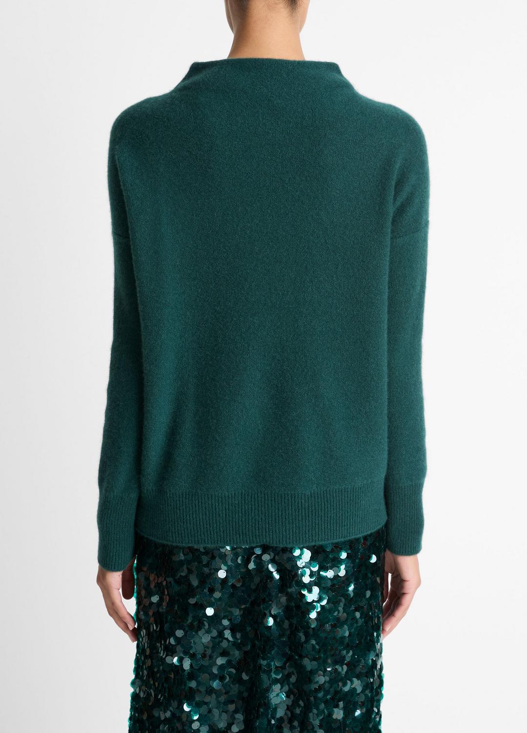 VINCE Plush Cashmere Funnel-Neck Sweater in Turtleneck