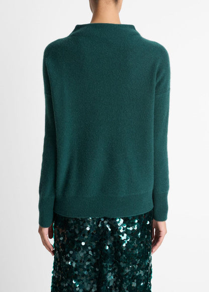VINCE Plush Cashmere Funnel-Neck Sweater in Turtleneck