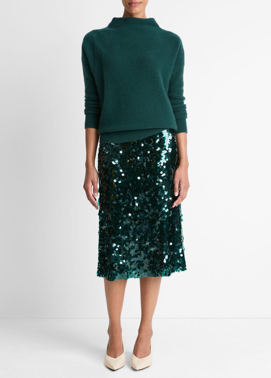 VINCE Plush Cashmere Funnel-Neck Sweater in Turtleneck