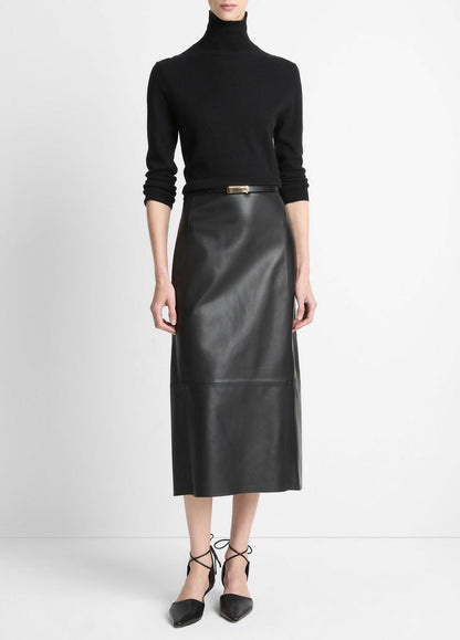 VINCE Cashmere-Silk Three-Quarter-Sleeve Mock-Neck Sweater in Turtleneck