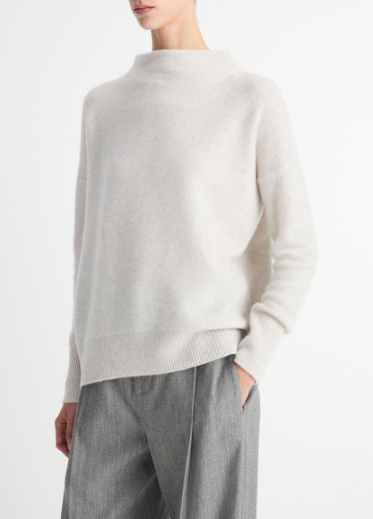 VINCE Plush Cashmere Funnel-Neck Sweater in Turtleneck