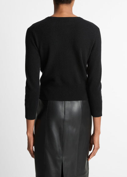 VINCE Metal-Button Wool & Cashmere-Blend Cardigan in Cardigans