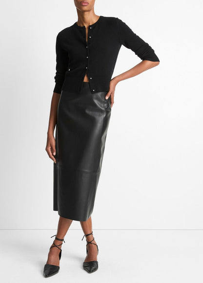 VINCE Metal-Button Wool & Cashmere-Blend Cardigan in Cardigans