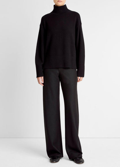 VINCE Wool-Cashmere Side-Slit Turtleneck Sweater in Turtleneck