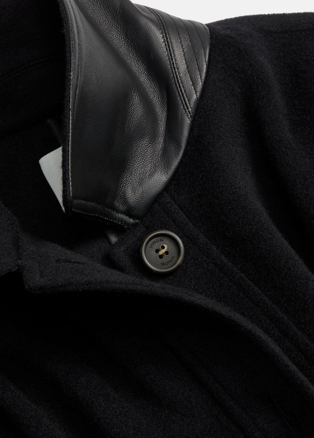 VINCE Leather-Trim Wool Cape in Accessories