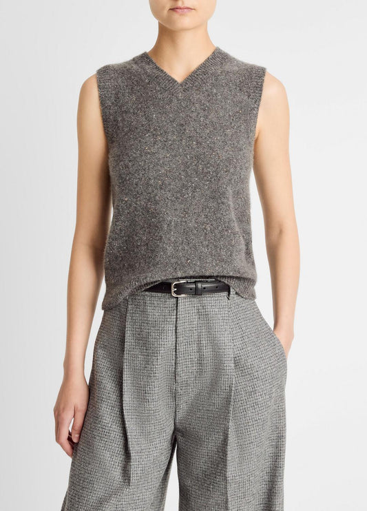 VINCE Donegal Plush Cashmere Sweater Vest in V-Neck