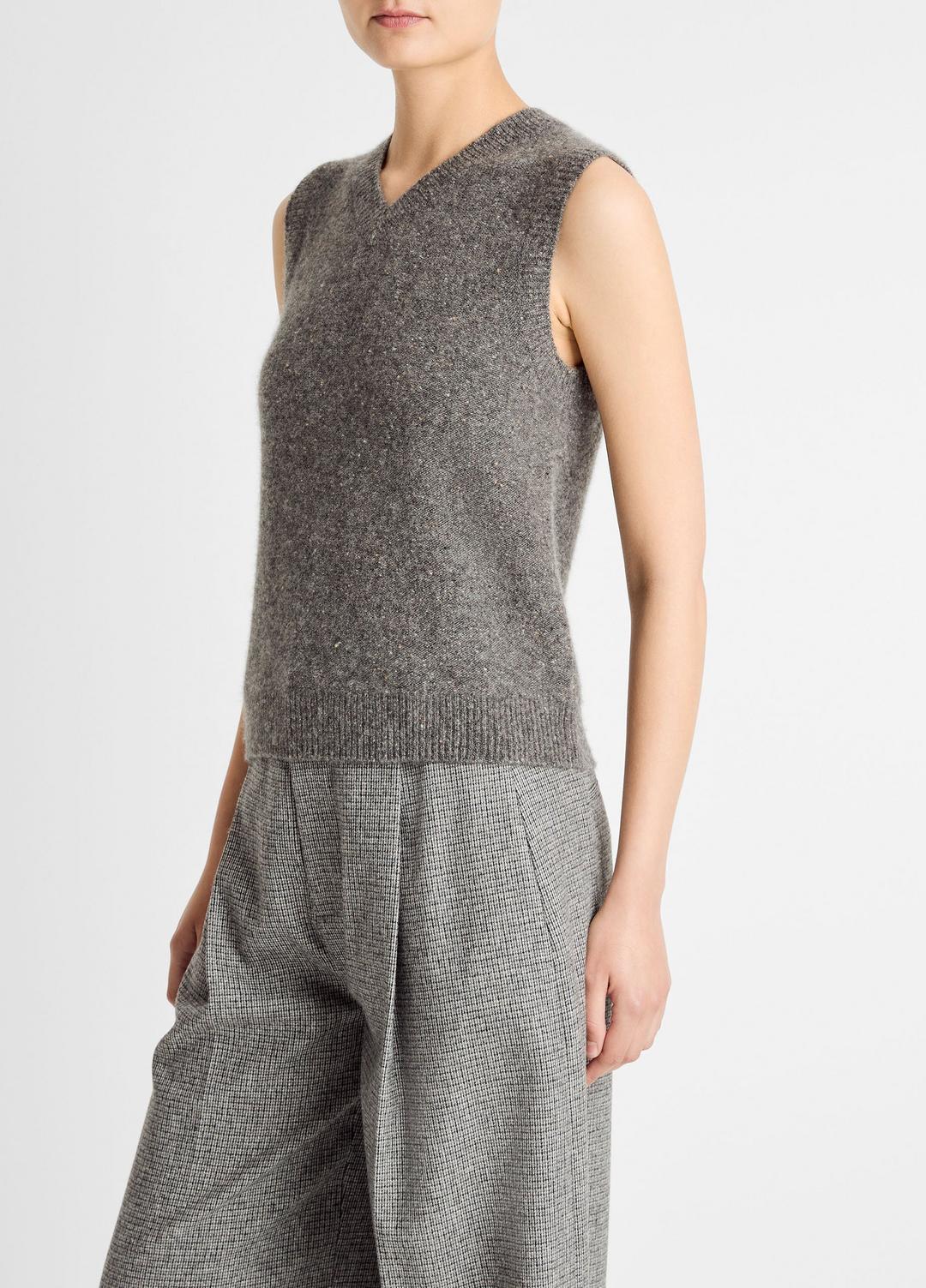 VINCE Donegal Plush Cashmere Sweater Vest in V-Neck