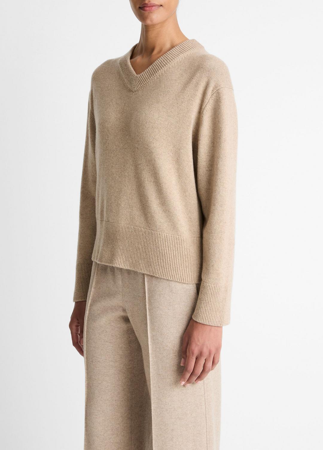 VINCE Wool-Cashmere V-Neck Sweater in V-Neck