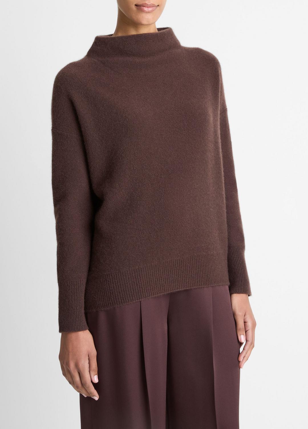 VINCE Plush Cashmere Funnel-Neck Sweater in Turtleneck