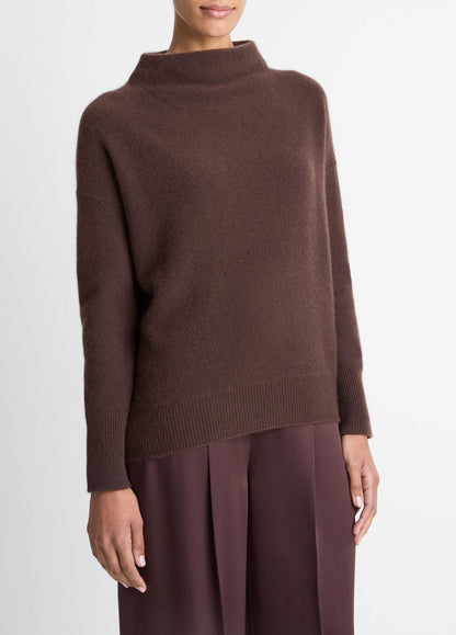 VINCE Plush Cashmere Funnel-Neck Sweater in Turtleneck