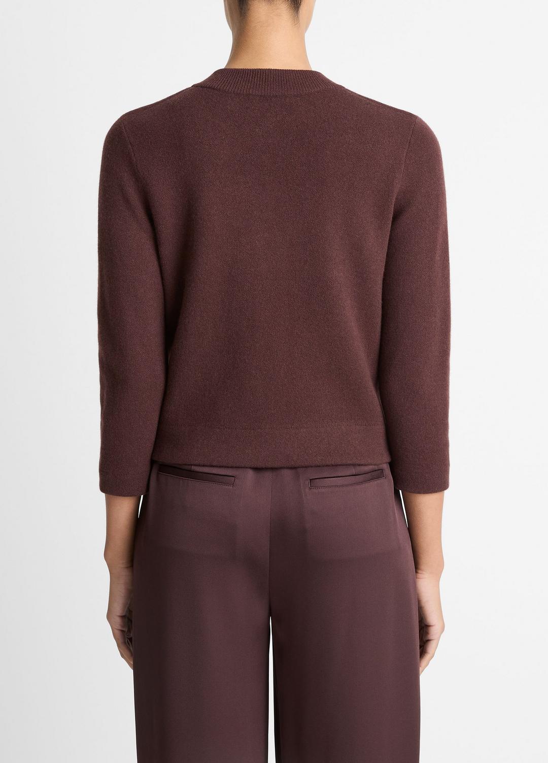 VINCE Wool-Blend Shrunken Snap Cardigan in Cardigans