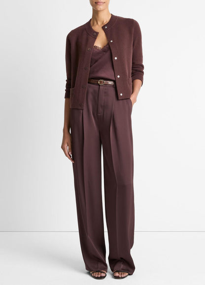 VINCE Wool-Blend Shrunken Snap Cardigan in Cardigans