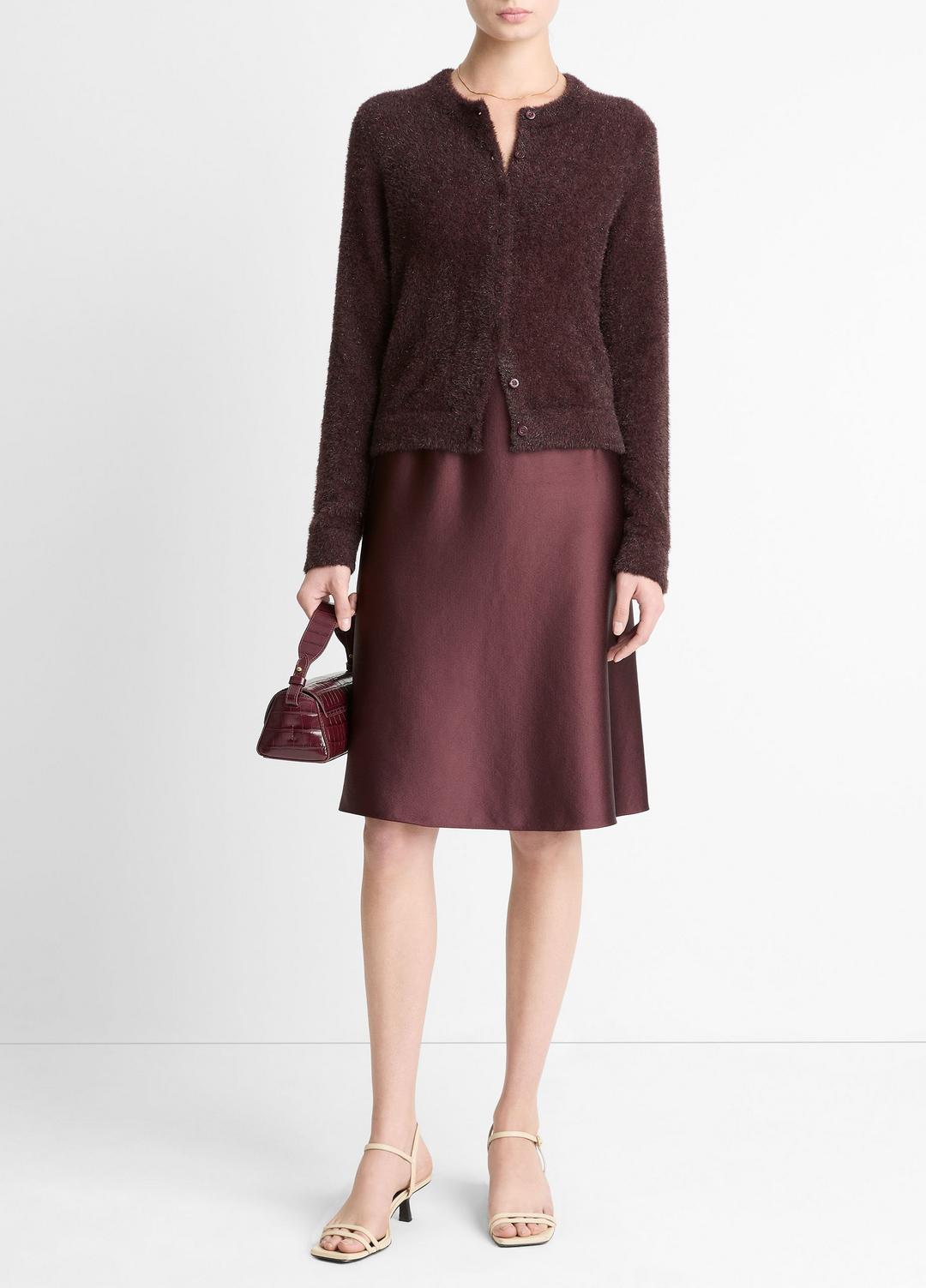 VINCE Metallic Eyelash Cardigan in Cardigans
