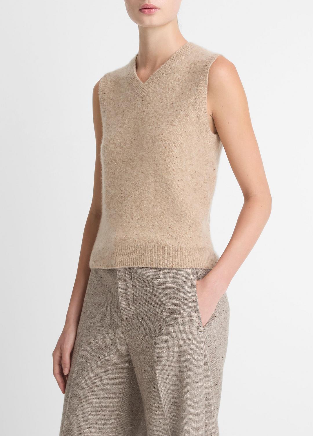 VINCE Donegal Plush Cashmere Sweater Vest in V-Neck