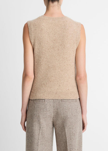 VINCE Donegal Plush Cashmere Sweater Vest in V-Neck