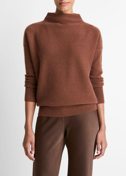 VINCE Plush Cashmere Funnel-Neck Sweater in Turtleneck