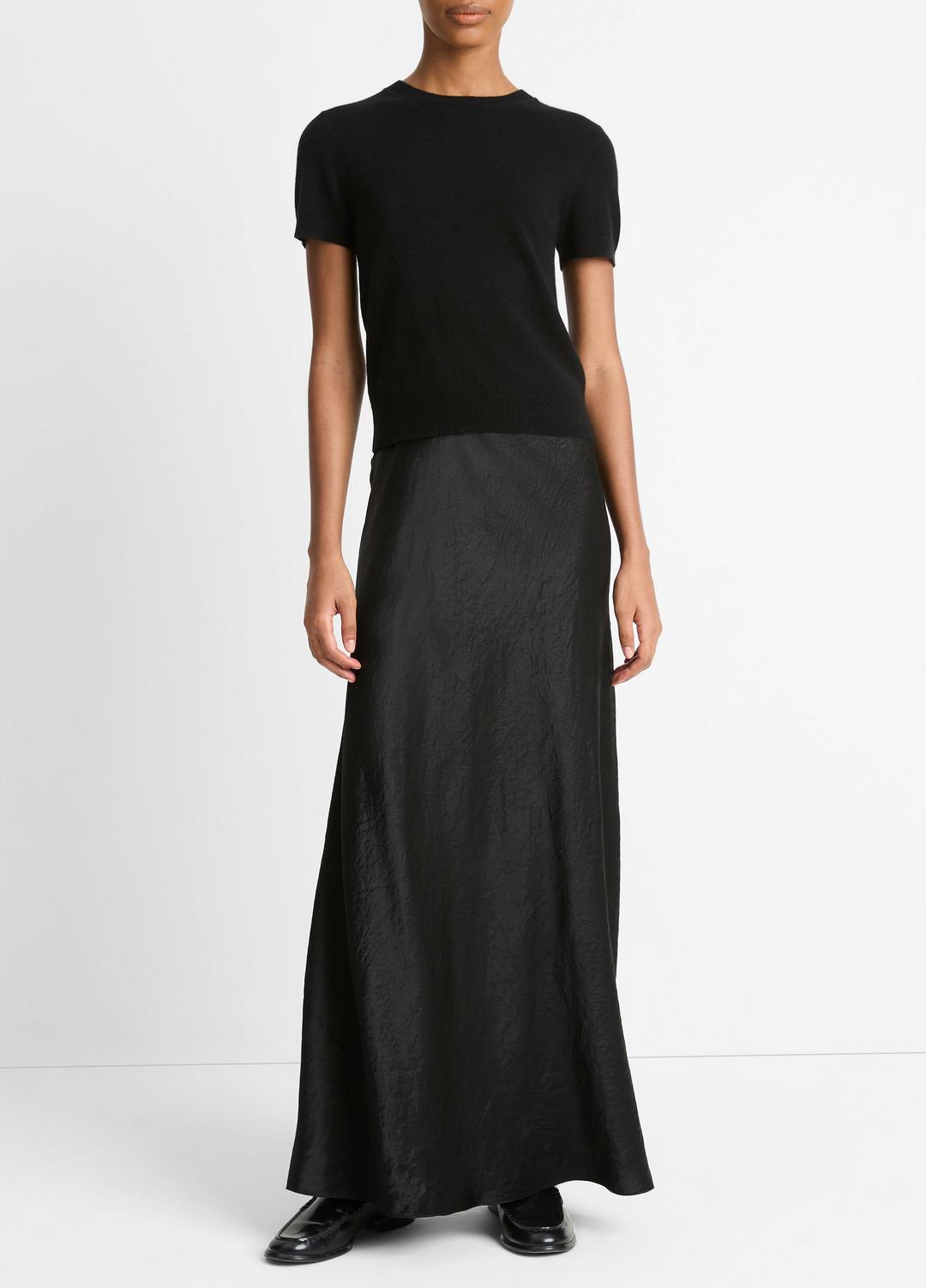 VINCE Wool & Cashmere-Blend Short-Sleeve Sweater in Crew Neck