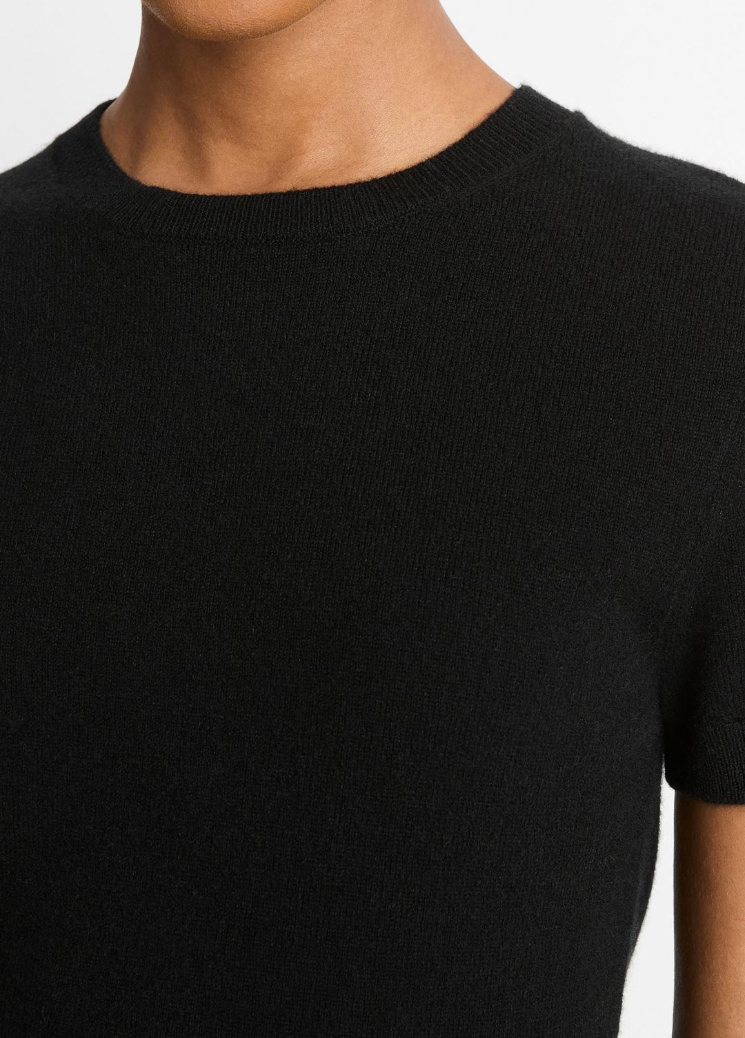 VINCE Wool & Cashmere-Blend Short-Sleeve Sweater in Crew Neck