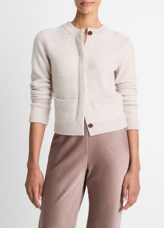 VINCE Plush Cashmere Shrunken Cardigan in Cardigans