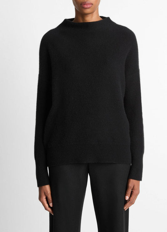 VINCE Plush Cashmere Funnel-Neck Sweater in Turtleneck