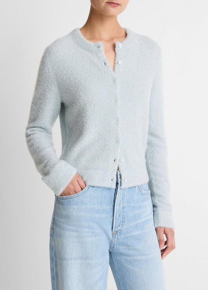 VINCE Metallic Eyelash Cardigan in Cardigans