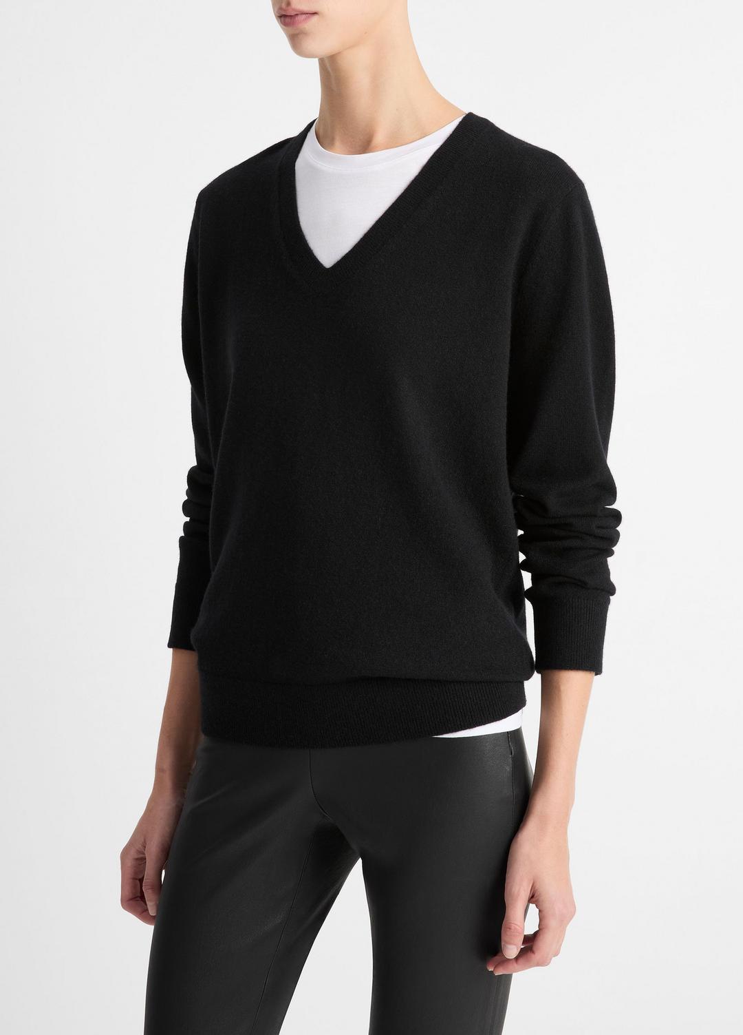 VINCE Cashmere Weekend V-Neck Sweater in V-Neck