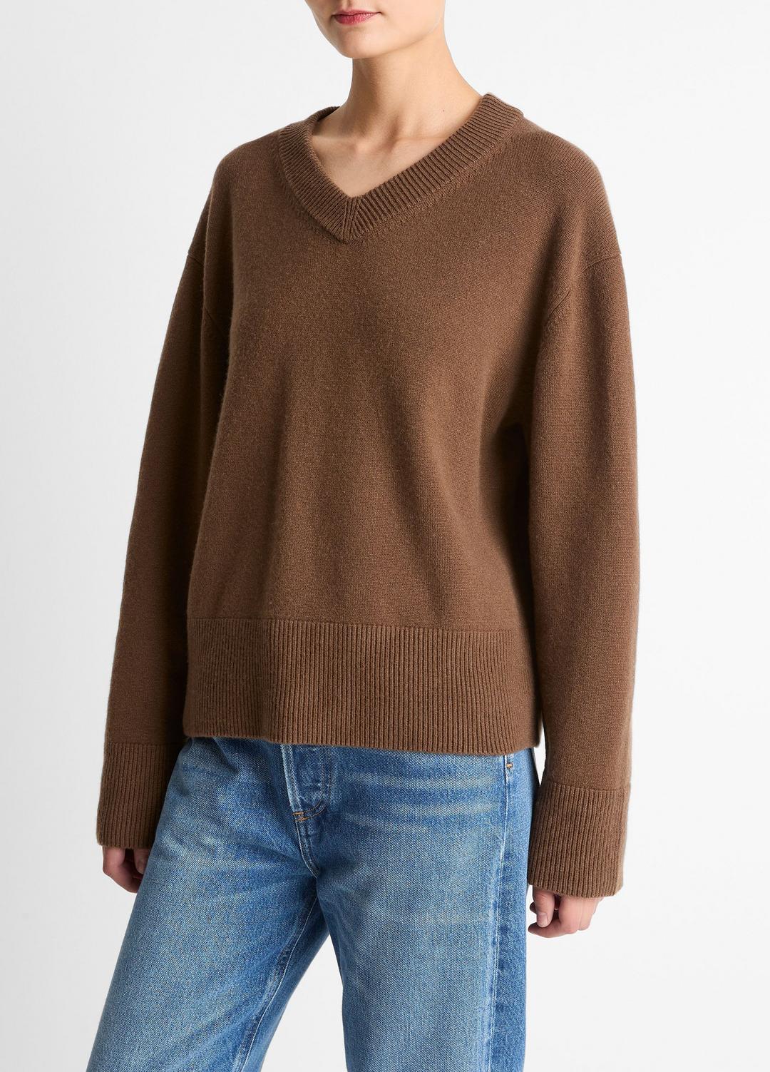 VINCE Wool-Cashmere V-Neck Sweater in V-Neck