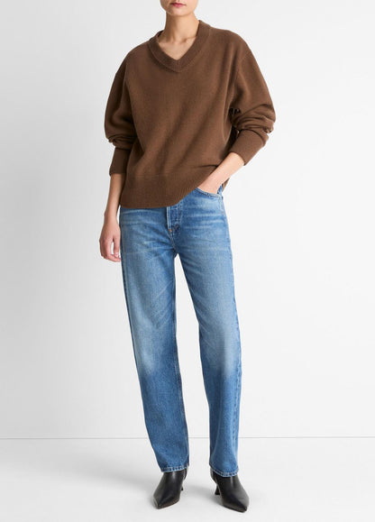 VINCE Wool-Cashmere V-Neck Sweater in V-Neck