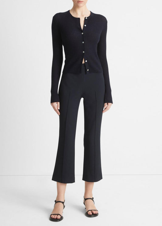VINCE Ribbed Cashmere-Silk Cardigan in Cardigans
