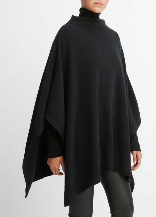 VINCE Merino Wool-Cashmere Funnel-Neck Poncho in Accessories