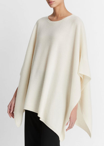 VINCE Reverse-Jersey Cashmere Boat-Neck Poncho in Sweaters